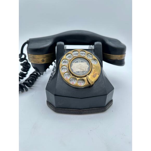 Antique Phone 1930s Automatic Electric Monophone Black Rotary Telephone Box RARE - Picture 1 of 16